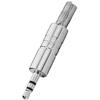 Connettore jack 3,5mm maschio, stereo, Monacor PG-203PM, metallo, salvacavo
, per cavi Ø 4,5mm
.
